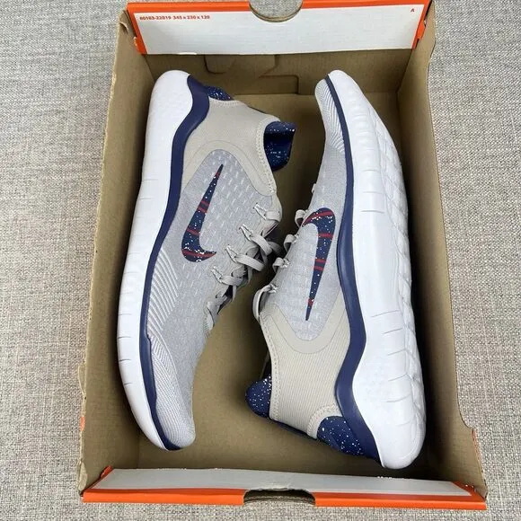 Nike Free RN 2018 Moon Particle Gray Blue Running Shoes AQ0557-200 Men's Size 10