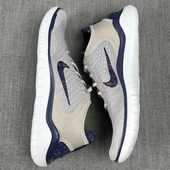 Nike Free RN 2018 Moon Particle Gray Blue Running Shoes AQ0557-200 Men's Size 10