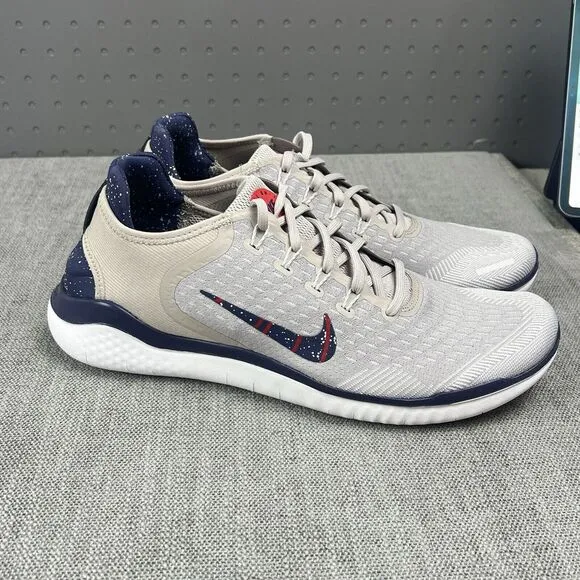 Nike Free RN 2018 Moon Particle Gray Blue Running Shoes AQ0557-200 Men's Size 10