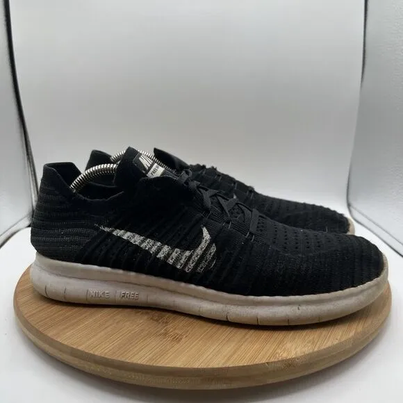 Nike Free RN Flyknit Men's Size 10 Running Shoes Black Sneakers