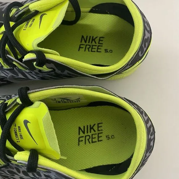 Nike Free TR Connect 2 Women Size 9 Gray Leopard Print Training Shoes 3648