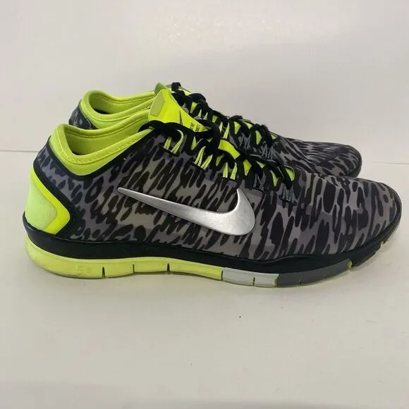 Nike Free TR Connect 2 Women Size 9 Gray Leopard Print Training Shoes 3648