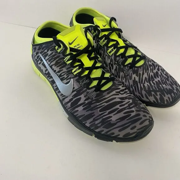 Nike Free TR Connect 2 Women Size 9 Gray Leopard Print Training Shoes 3648