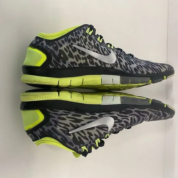 Nike Free TR Connect 2 Women Size 9 Gray Leopard Print Training Shoes 3648