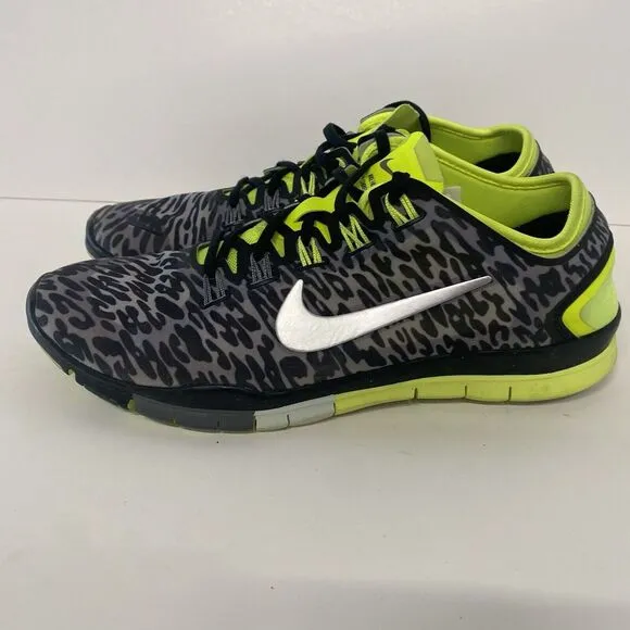 Nike Free TR Connect 2 Women Size 9 Gray Leopard Print Training Shoes 3648
