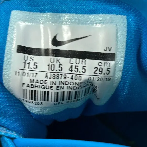 Nike Hakata Shoes Men's 11.5 Blue Green Running Lightweight Training Sneakers