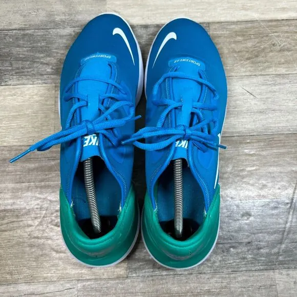 Nike Hakata Shoes Men's 11.5 Blue Green Running Lightweight Training Sneakers
