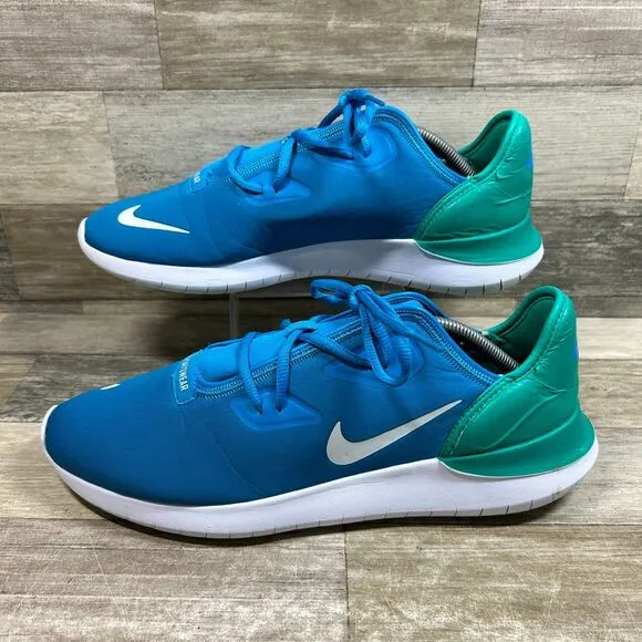 Nike Hakata Shoes Men's 11.5 Blue Green Running Lightweight Training Sneakers