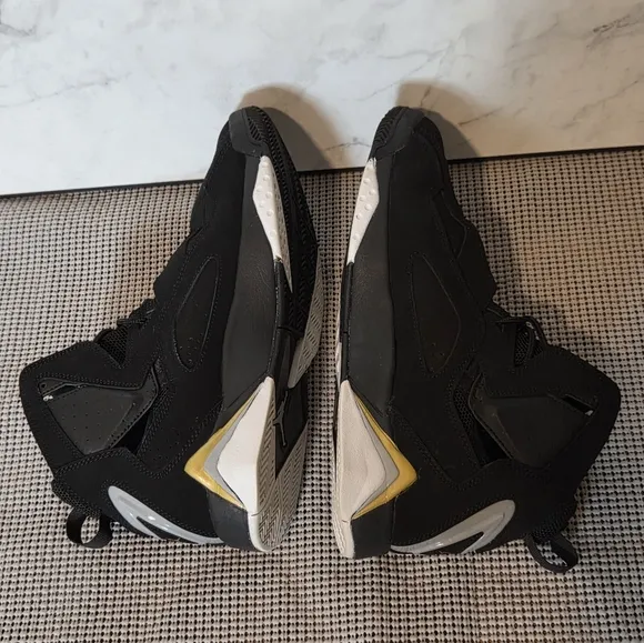 Nike Jordan True Flight Black Metallic Gold Mens Sneakers Shoes Size 10