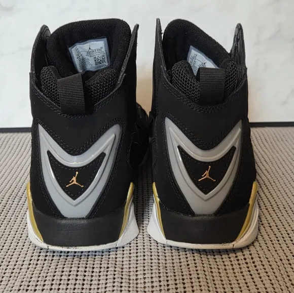 Nike Jordan True Flight Black Metallic Gold Mens Sneakers Shoes Size 10