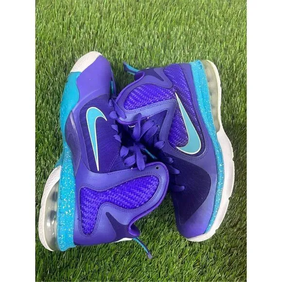 Nike Lebron 9 Hornets Size 6Y Purple Blue Summit Lake 2012 472664-500
