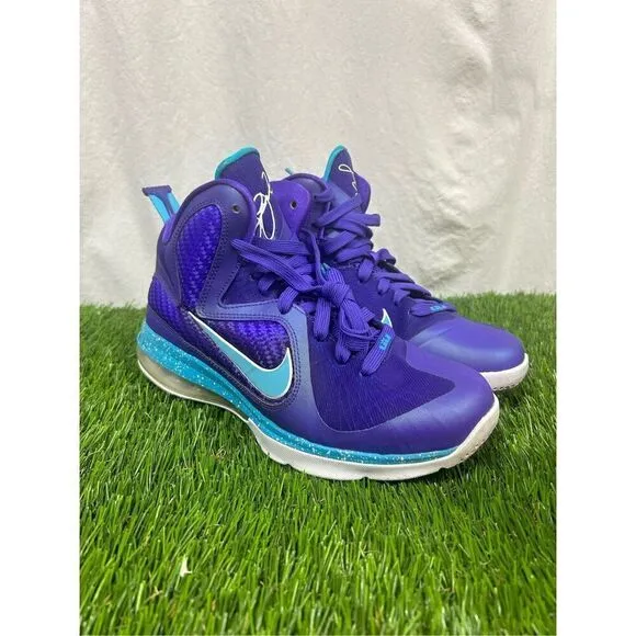 Nike Lebron 9 Hornets Size 6Y Purple Blue Summit Lake 2012 472664-500