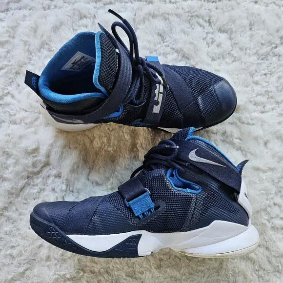Nike Lebron James Soldier 1x Men's Basketball Shoes, Blue, White, Size 8.5