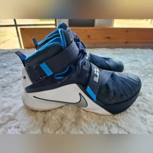 Nike Lebron James Soldier 1x Men's Basketball Shoes, Blue, White, Size 8.5
