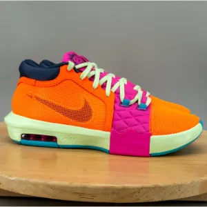 Nike LeBron Witness 8 Mens Size 13 Shoes Orange Fuchsia Green Sneakers