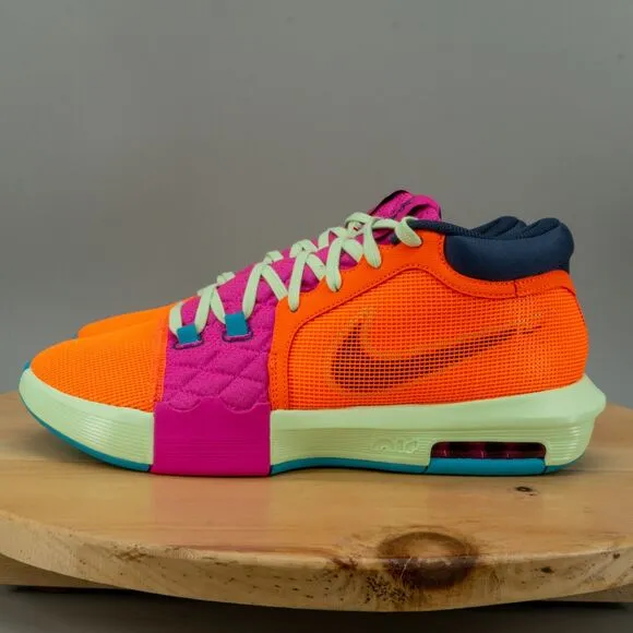 Nike LeBron Witness 8 Mens Size 13 Shoes Orange Fuchsia Green Sneakers