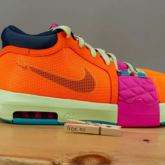 Nike LeBron Witness 8 Mens Size 13 Shoes Orange Fuchsia Green Sneakers