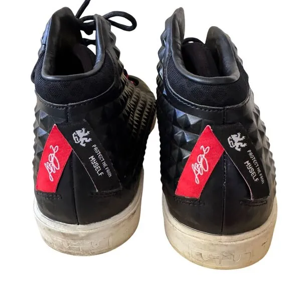 Nike Lebron XII NSW Lifestyle Black Challenge Mens Shoes Sneakers 12.5 bv