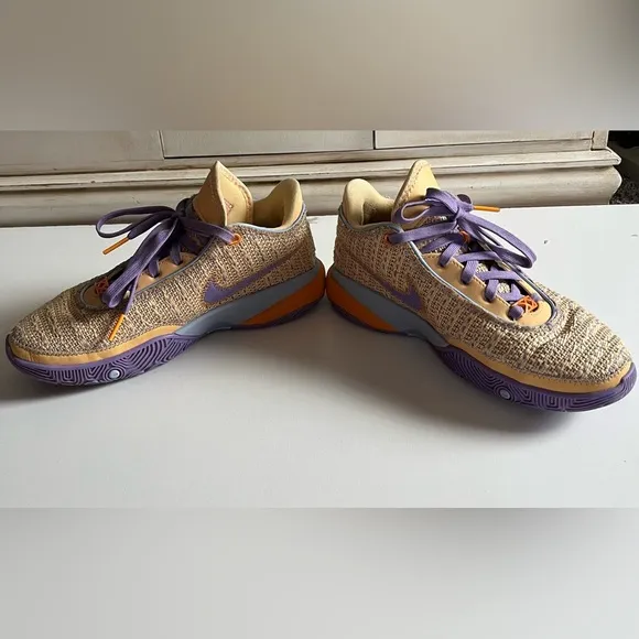 Nike LeBron XX Sneakers Tennis shoes Celestial Gold/Multicolor/Cobalt Bliss 4.5