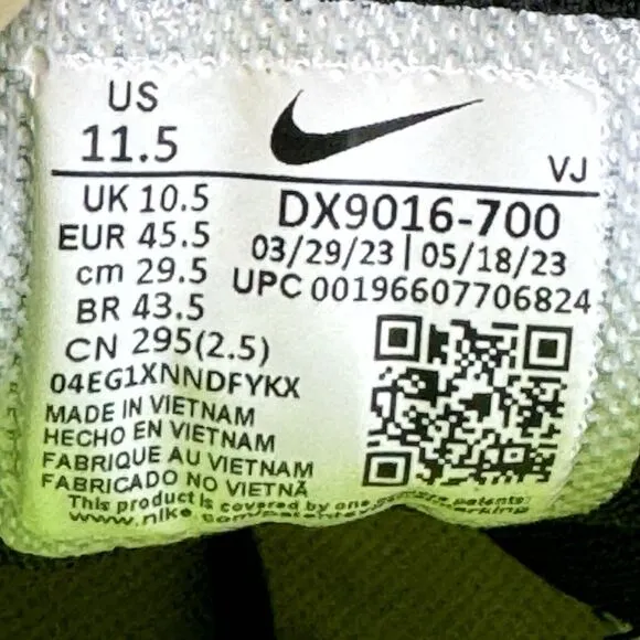Nike Men Air Zoom TR1 Barely Volt Yellow Running Training Sneaker Shoe Size 11.5