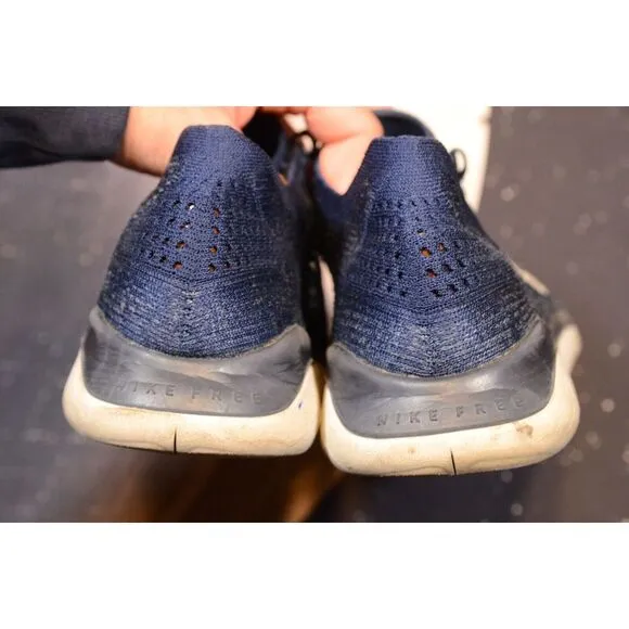 Nike Men's Free RN Flyknit 2018 Navy Blue White Running Shoes Sneakers Size 9.5‎