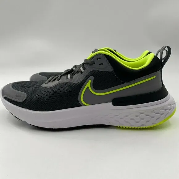 Nike Men's React Miler 2 Running Shoes Sneakers Black/Gray/Volt CW7121-002 Sz 8