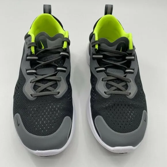 Nike Men's React Miler 2 Running Shoes Sneakers Black/Gray/Volt CW7121-002 Sz 8