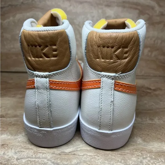 Nike Men's Size 10.5 Blazer Mid '77 EMB DQ7674 001 Beige Orange Sneaker