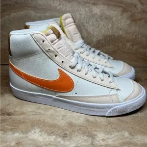 Nike Men's Size 10.5 Blazer Mid '77 EMB DQ7674 001 Beige Orange Sneaker