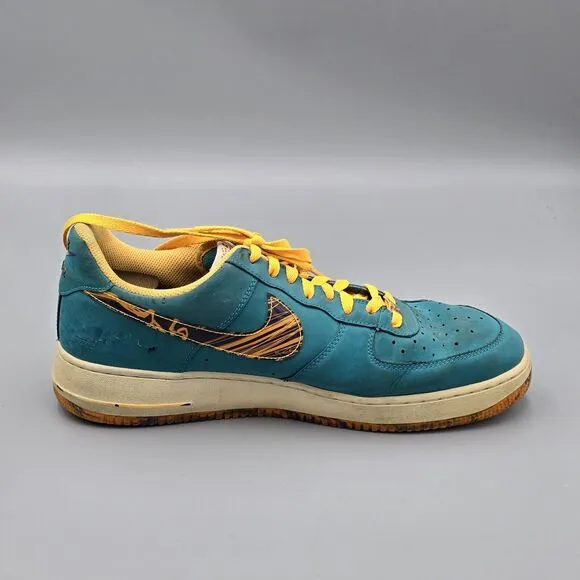 Nike Mens Size 13 Air Force 1 Low Purple Venom Atomic Mango Turbo Green Sneakers