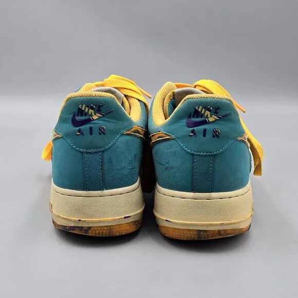 Nike Mens Size 13 Air Force 1 Low Purple Venom Atomic Mango Turbo Green Sneakers