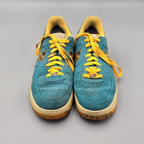 Nike Mens Size 13 Air Force 1 Low Purple Venom Atomic Mango Turbo Green Sneakers