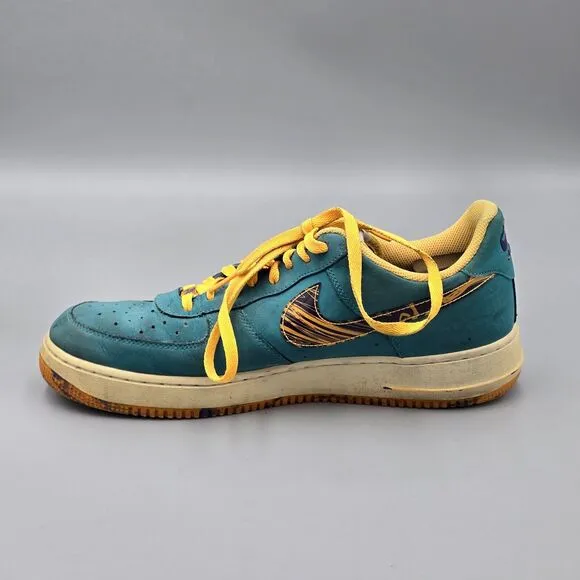 Nike Mens Size 13 Air Force 1 Low Purple Venom Atomic Mango Turbo Green Sneakers