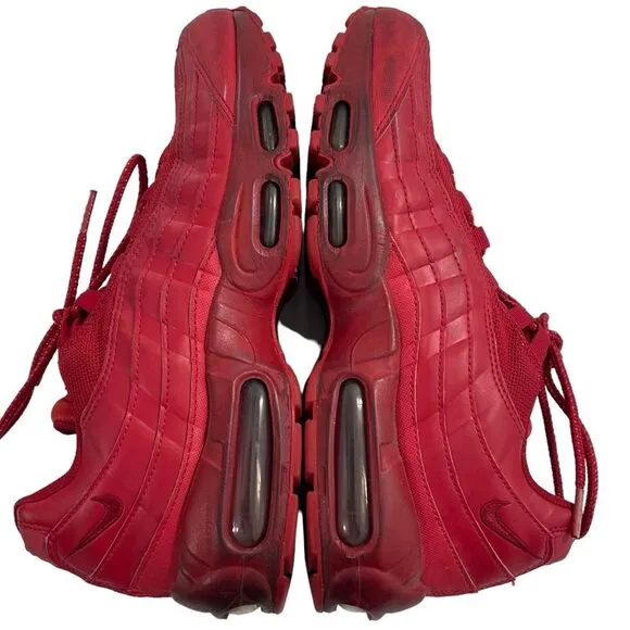 Nike Mens Size 8 Air Max 95 Shoes Sneakers Varsity Red Triple Red CQ9969-600