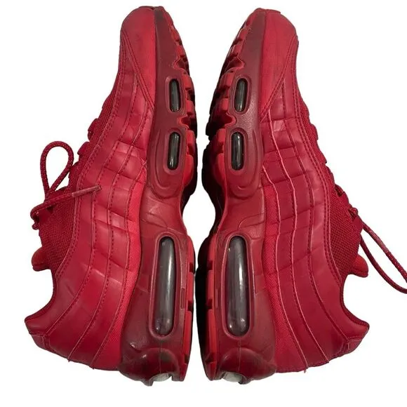 Nike Mens Size 8 Air Max 95 Shoes Sneakers Varsity Red Triple Red CQ9969-600