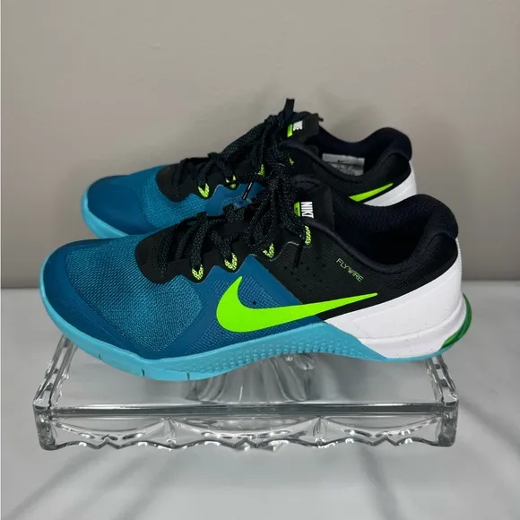 NIKE METCON 2 Flywire Men’s training Green and Blue Shoes Size 8.5