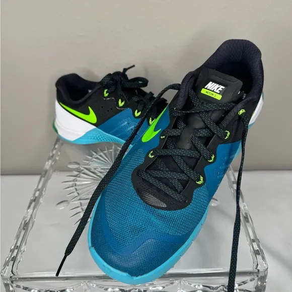 NIKE METCON 2 Flywire Men’s training Green and Blue Shoes Size 8.5