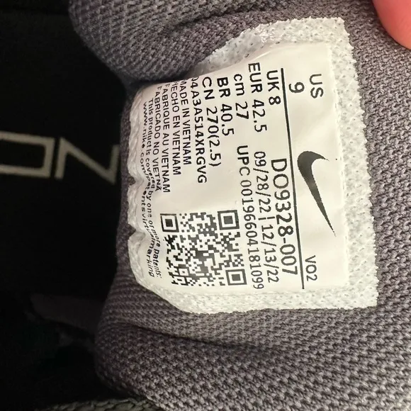 Nike Metcon 8 Mens Sz 9 Iron Grey Black Gum Training DO9328-007 ShoesNearly new
