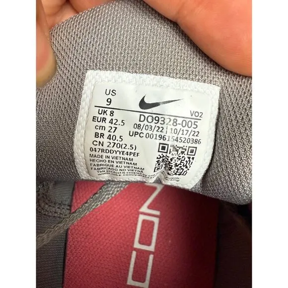 Nike Metcon 8 Training Gym Shoes Pewter Gray Gum Bottoms Light Crimson Men 9 GUC