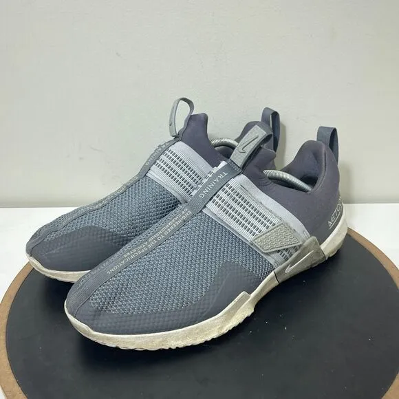 Nike Metcon Sports Shoe Mens 11.5 Gray Running Cross Training Slip On Athletic