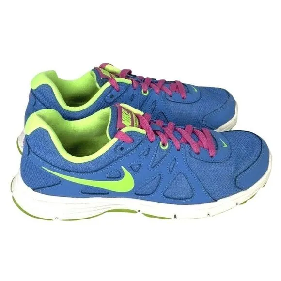 Nike Revolution 2 Training Shoes Womens Size 9 Sneakers Blue Pink 554900-402