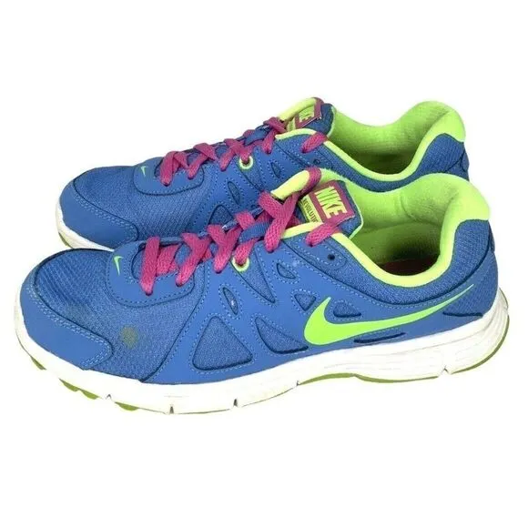 Nike Revolution 2 Training Shoes Womens Size 9 Sneakers Blue Pink 554900-402