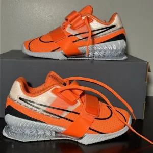 Nike Romaleos 4 Orange White Weightlifting Training Size Mens 3.5 - Womens 5.5