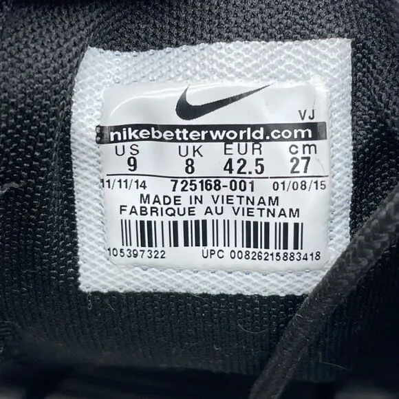 Nike Roshe NM Woven Shoes Mens Size 9 Black Leather Running Walking Comfort