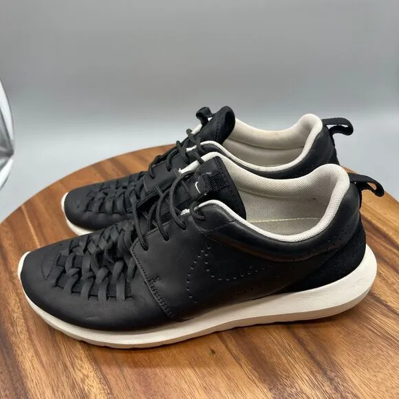 Nike Roshe NM Woven Shoes Mens Size 9 Black Leather Running Walking Comfort