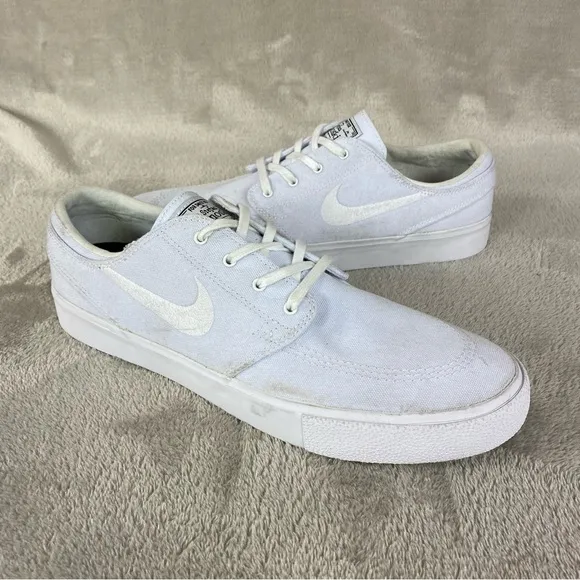 Nike SB Zoom Stefan Janoski Men's Sneakers Shoes Size 9 White Canvas NEW