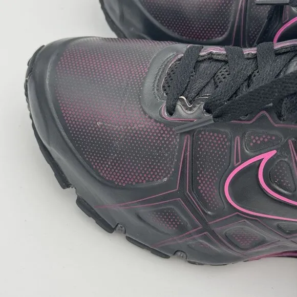 NIKE Shox Turbo XII Womens Black/Magenta Athletic Running Shoes 472530-400 Size