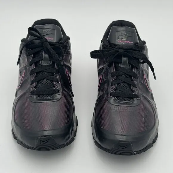 NIKE Shox Turbo XII Womens Black/Magenta Athletic Running Shoes 472530-400 Size