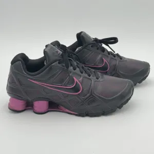 NIKE Shox Turbo XII Womens Black/Magenta Athletic Running Shoes 472530-400 Size