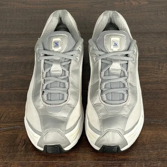 Nike SHOX WALK Mens 9 Vintage Y2K Silver White Blue Athletic Training Shoes